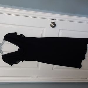 Dressbarn Collection Women's Black Dress w/Sheer Cap Sleeves Size 14